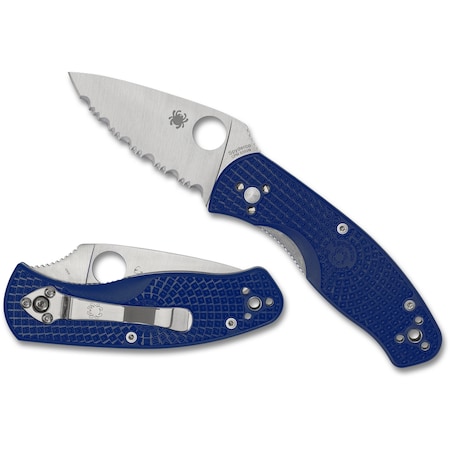 Spyderco 2023 Spyderco Reveal 10, Persistence Lightweight Cpm S35Vn Steel, Serrated Edge SPY-C136SBL